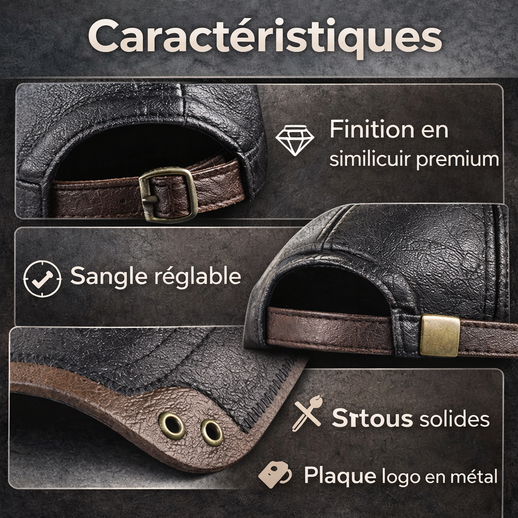 Bricoro Warmhide™ Casquette d'hiver en cuir