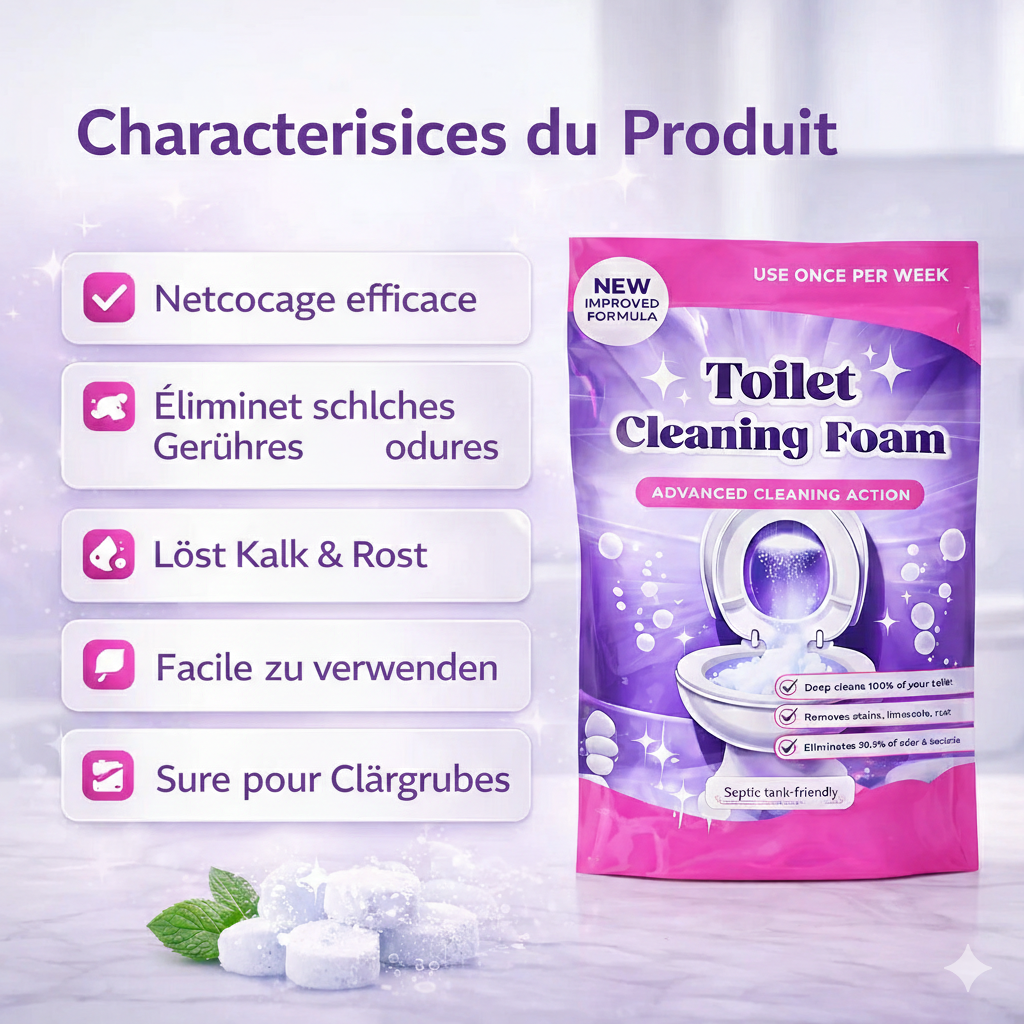 Bricoro FizzFlush™ Poudre nettoyante pour toilettes